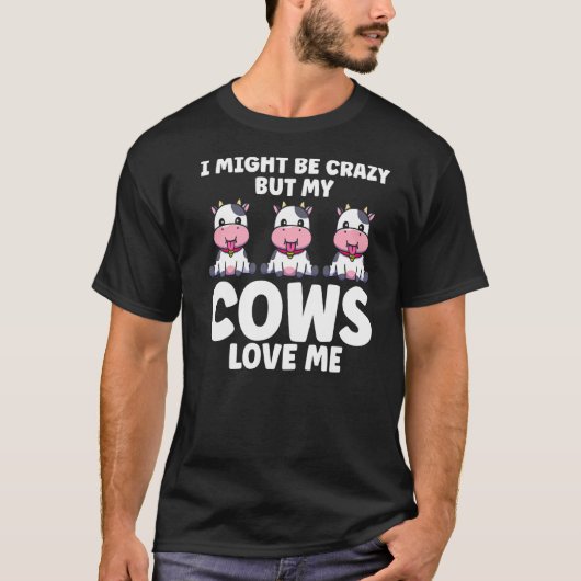 牛が好きなのは私だけじゃない 牛好きな男性 Tシャツ (正面)