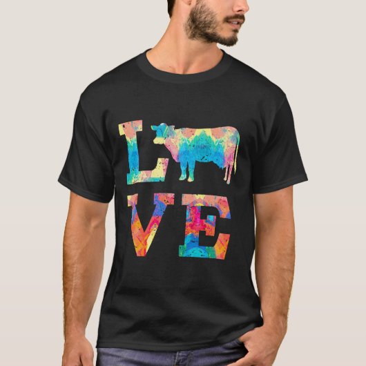 牛が好きなの絵 Tシャツ (正面)