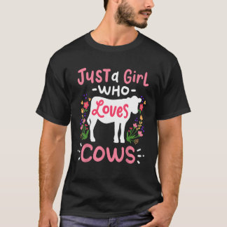牛が好きな女の子のための牧場主へのギフト Tシャツ