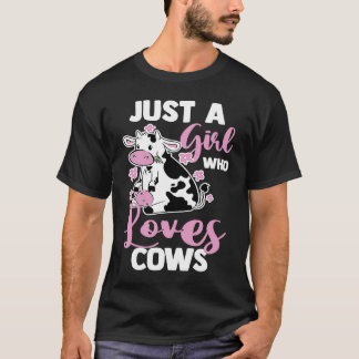 牛が好きな女の子 牛 農場 動物 酪農家 Tシャツ