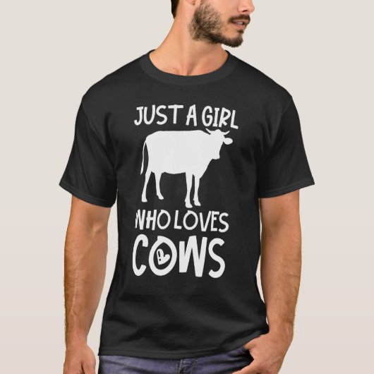 牛が好きな女の子 Tシャツ (正面)