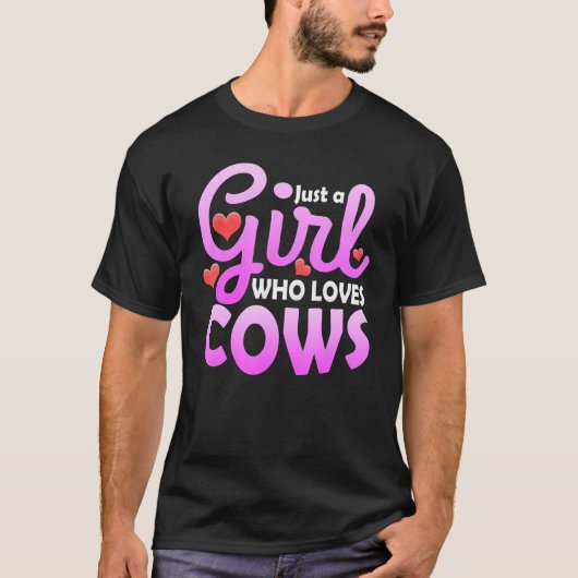 牛が好きな女の子 Tシャツ (正面)
