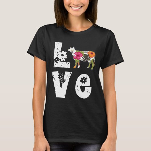 牛が好きな花 Tシャツ (正面)