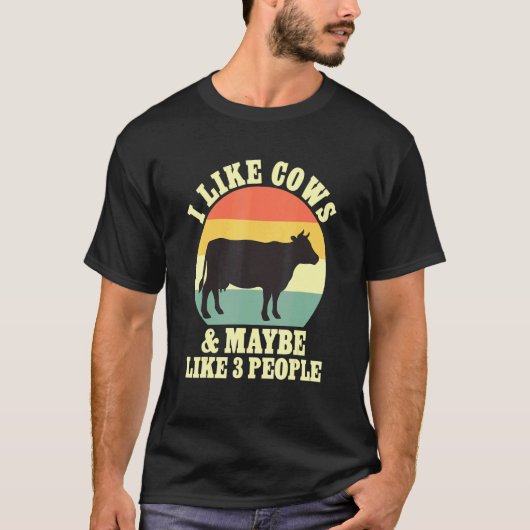 牛が好きな農場の牛と3人も似ているかも Tシャツ (正面)