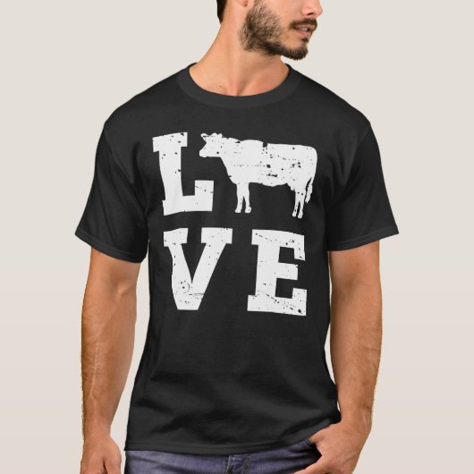 牛が好きT Tシャツ (正面)