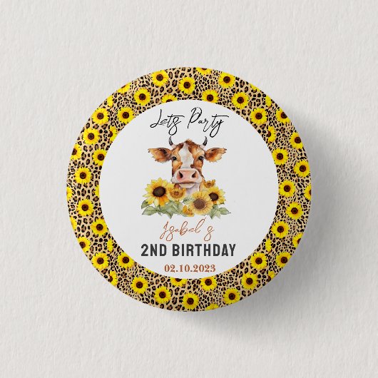 牛が帰ってくるまでパーティーしよう 2歳の誕生日 缶バッジ (正面)