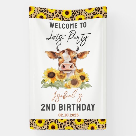 牛が帰ってくるまでパーティーをしよう 2歳の誕生日 横断幕 (縦)