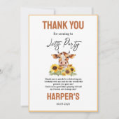 牛が帰るまでパーティしよう！2歳の誕生日 サンキューカード (正面)