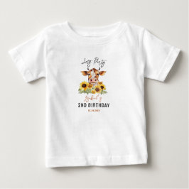 牛が帰るまでパーティしよう!2歳の誕生日 ベビーTシャツ