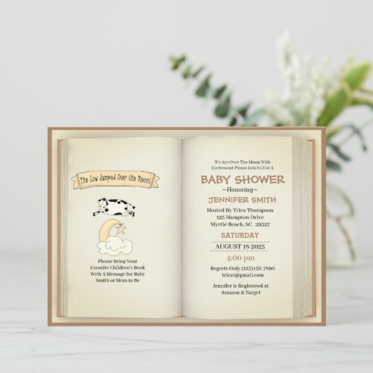 牛が月のニュートラルの赤ん坊のシャワーを飛び越えた 招待状 (スタンド正面)