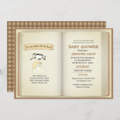 牛が月のニュートラルの赤ん坊のシャワーを飛び越えた 招待状 (正面/裏面)