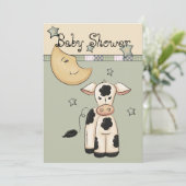 牛が月のベビーシャワー招待状を飛び越えた 招待状 (スタンド正面)