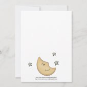 牛が月のベビーシャワー招待状を飛び越えた 招待状 (裏面)