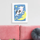 牛が月の子どものキャンバスアートを飛び越えた キャンバスプリント (インサイチュ (リビング))