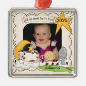 牛が月の形見オーナメントを飛び越えた メタルオーナメント (正面)