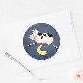 牛が月を飛び越える ラウンドシール (封筒)