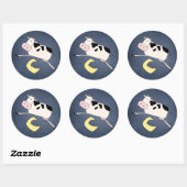 牛が月を飛び越える ラウンドシール (シート)