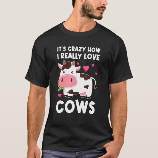 牛が本当に大好きなのがおかしい Tシャツ (正面)