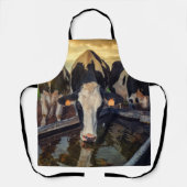 牛が水トラフで エプロン (正面)