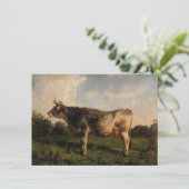 牛が畑に（農場動物） (by Filippo Palizzi) カード (スタンド正面)