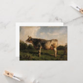 牛が畑に（農場動物） (by Filippo Palizzi) カード (正面/裏面インサイチュ)