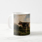 牛が畑に（農場動物） (by Filippo Palizzi) コーヒーマグカップ (正面左)