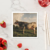 牛が畑に（農場動物） (by Filippo Palizzi) スタンダードカクテルナプキン (インサイチュ)