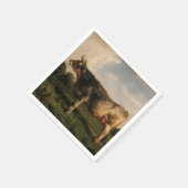 牛が畑に（農場動物） (by Filippo Palizzi) スタンダードカクテルナプキン (角)