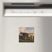 牛が畑に（農場動物） (by Filippo Palizzi) マグネット (インサイチュ (食洗機))