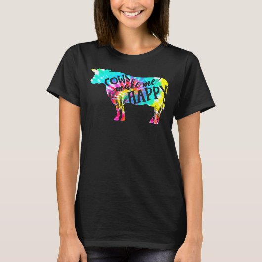 牛が私を幸せな農家牛の母の日 Tシャツ (正面)