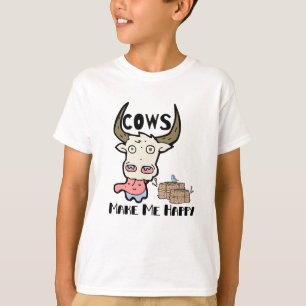 牛が私を幸せにモーするTシャツ Tシャツ