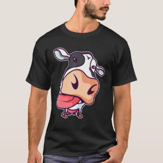 牛が舌を出している かわいい牛 牛飼い Tシャツ