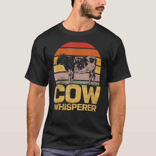 牛ささやき牛農家農場動物 Tシャツ (正面)