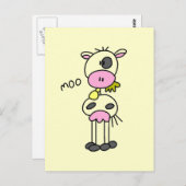 牛さんがTモーシャツと贈り物を言う ポストカード (正面/裏面)