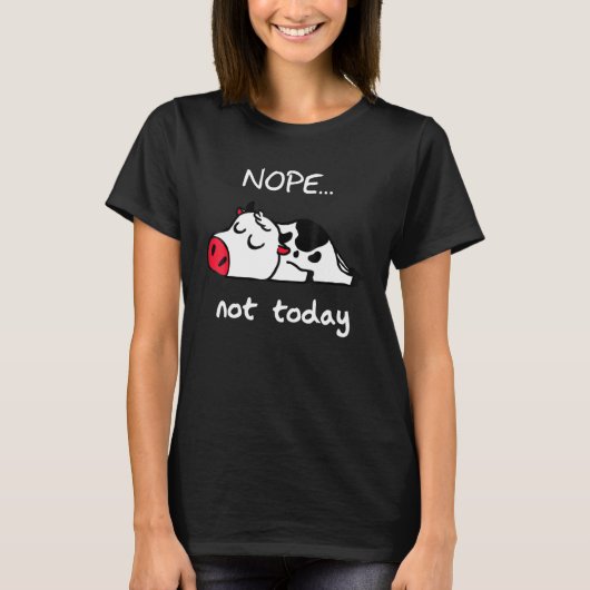 牛さん牛さんダメですよ今日は牛 Tシャツ (正面)