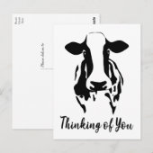 牛さん あなたのことを想いつつ こんにちは 農場 あなたに会いたいよ 牧場の牛より ポストカード (正面/裏面)