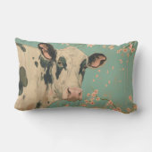 牛とさくらんぼブロッサムツリー装飾用クッション ランバークッション (裏面)