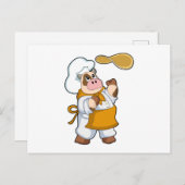 牛としてコックと生地 ポストカード (正面/裏面)