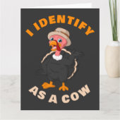 牛として自己を認識する:感謝祭の七面鳥の漫画 カード (正面)