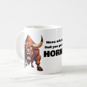 牛との混乱あなたは角のノベルティギフトを得る コーヒーマグカップ (正面左)