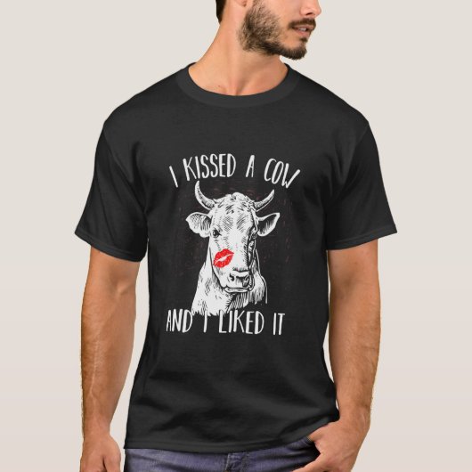 牛とキスして楽しかった Tシャツ (正面)