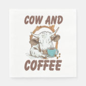 牛とコーヒー、ウェスタンおもしろいガール スタンダードランチョンナプキン (正面)