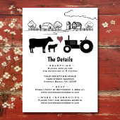 牛とトラクターのカントリーファームすべて結婚の 招待状