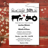 牛とトラクターのカントリーファームすべて結婚の 招待状