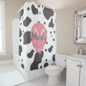 牛とドット農動物 シャワーカーテン (インサイチュ)