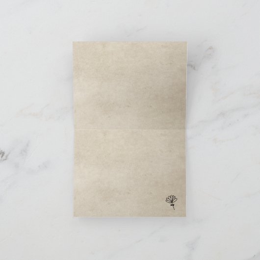 牛とフローラクラウンウォーターカラーファームありがとう 招待状 (内部)