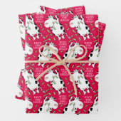 牛とホリーサンドラボイントンでホールをデッキ ラッピングペーパーシート (インサイチュ)