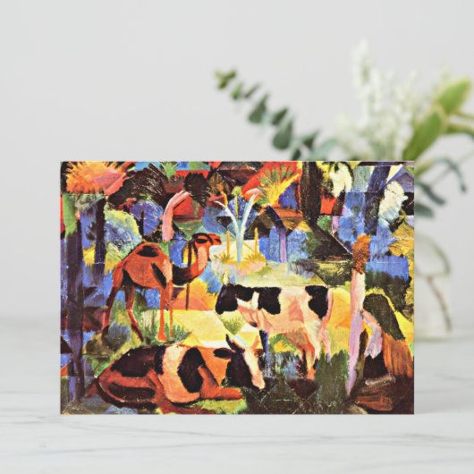 牛とラクダの風景 カード (スタンド正面)