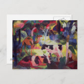 牛とラクダの風景 ポストカード (正面/裏面)