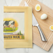 牛とヴィンテージと蒸発ミルク キッチンタオル (四つ折り)